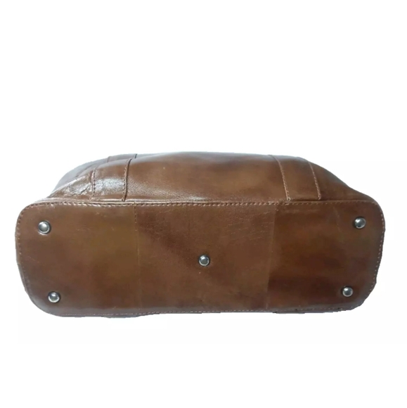 Ashwood Gina Leather Handbag 3 Section Large Work Handbag~Brown - Picture 6 of 9